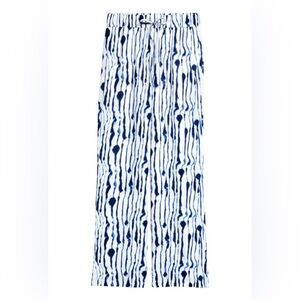 H&M blue and white wide leg pants